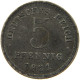 GERMANY EMPIRE 5 PFENNIG 1921 J #a035 0547 - 5 Renten- & 5 Reichspfennig