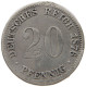 GERMANY EMPIRE 20 PFENNIG 1876 A #a082 0625 - 20 Pfennig