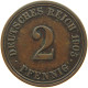 GERMANY EMPIRE 2 PFENNIG 1905 A #s068 0413 - 2 Pfennig