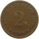 GERMANY EMPIRE 2 PFENNIG 1876 D #a095 0615 - 2 Pfennig