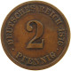 GERMANY EMPIRE 2 PFENNIG 1876 A #a013 0471 - 2 Pfennig