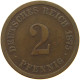 GERMANY EMPIRE 2 PFENNIG 1875 D #s068 0421 - 2 Pfennig