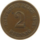 GERMANY EMPIRE 2 PFENNIG 1875 F #c081 0209 - 2 Pfennig