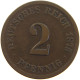 GERMANY EMPIRE 2 PFENNIG 1875 F #a066 0721 - 2 Pfennig