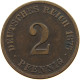 GERMANY EMPIRE 2 PFENNIG 1875 C #s036 0765 - 2 Pfennig