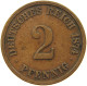 GERMANY EMPIRE 2 PFENNIG 1874 C #a013 0479 - 2 Pfennig