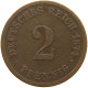 GERMANY EMPIRE 2 PFENNIG 1874 C #s068 0367 - 2 Pfennig