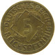 GERMANY WEIMAR 5 PFENNIG 1925 F #a055 0517 - 5 Rentenpfennig & 5 Reichspfennig