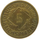 GERMANY WEIMAR 5 PFENNIG 1925 F #a055 0429 - 5 Renten- & 5 Reichspfennig