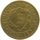 GERMANY WEIMAR 5 PFENNIG 1925 E #a055 0645 - 5 Renten- & 5 Reichspfennig