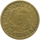 GERMANY WEIMAR 5 PFENNIG 1925 F #a055 0601 - 5 Renten- & 5 Reichspfennig