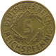 GERMANY WEIMAR 5 PFENNIG 1925 E #a055 0397 - 5 Rentenpfennig & 5 Reichspfennig