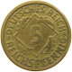 GERMANY WEIMAR 5 PFENNIG 1924 F #a073 0965 - 5 Rentenpfennig & 5 Reichspfennig