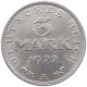 GERMANY WEIMAR 3 MARK 1922 A TOP #s042 0581 - 3 Marcos & 3 Reichsmark