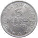 GERMANY WEIMAR 3 MARK 1922 A TOP #a070 0551 - 3 Mark & 3 Reichsmark