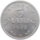 GERMANY WEIMAR 3 MARK 1922 A #a065 0153 - 3 Mark & 3 Reichsmark