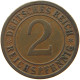 GERMANY WEIMAR 2 PFENNIG 1925 A #s078 0613 - 2 Rentenpfennig & 2 Reichspfennig