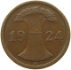 GERMANY WEIMAR 2 PFENNIG 1924 J #s067 0077 - 2 Rentenpfennig & 2 Reichspfennig