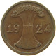 GERMANY WEIMAR 2 PFENNIG 1924 F #a043 0641 - 2 Rentenpfennig & 2 Reichspfennig