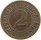 GERMANY WEIMAR 2 PFENNIG 1924 A #a013 0107 - 2 Rentenpfennig & 2 Reichspfennig