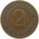 GERMANY WEIMAR 2 PFENNIG 1923 G #a066 0667 - 2 Rentenpfennig & 2 Reichspfennig
