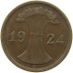 GERMANY WEIMAR 2 PFENNIG 1924 A #a043 0631 - 2 Renten- & 2 Reichspfennig