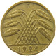GERMANY WEIMAR 10 PFENNIG 1924 G #a021 0135 - 10 Rentenpfennig & 10 Reichspfennig