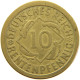 GERMANY WEIMAR 10 PFENNIG 1924 E #a065 0041 - 10 Rentenpfennig & 10 Reichspfennig
