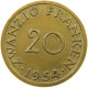 GERMANY WEST 20 FRANKEN 1954 SAARLAND #a019 0701 - 20 Franchi