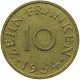 GERMANY WEST 10 FRANKEN 1954 SAARLAND #s002 0139 - 10 Francos