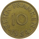 GERMANY WEST 10 FRANKEN 1954 SAARLAND #a074 0327 - 10 Francos