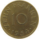 GERMANY WEST 10 FRANKEN 1954 SAARLAND #a056 0499 - 10 Franchi