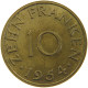 GERMANY WEST 10 FRANKEN 1954 SAARLAND #a056 0501 - 10 Franken