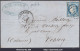 FRANCE N°60C SUR LETTRE AVEC GC 3471 SURGERES CHARENTE INF + CAD DU 14/03/1875 - 1871-1875 Cérès