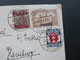 Danzig 1922 Einschreiben R-brief Zoppot 612 - Hamburg. Interessante MiF! Mit Handschriftlichem Vermerk! 11 Marken!! - Lettres & Documents