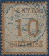 FRANCE Alsace Lorraine FEV 1871 N°5 10c Bistre Oblitéré Française Bleu De VERDUN SUR MEUSE TTB & R - Used Stamps