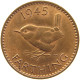 GREAT BRITAIN FARTHING 1945 TOP #s018 0335 - B. 1 Farthing