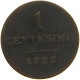 ITALY STATES CENTESIMO 1822 M LOMBARDO VENETO #s001 0217 - Lombardie-Vénétie