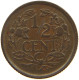 NETHERLANDS 1/2 CENT 1938 #a067 0497 - 0.5 Centavos