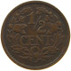 NETHERLANDS 1/2 CENT 1930 #a086 0185 - 0.5 Centavos