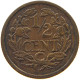 NETHERLANDS 1/2 CENT 1928 #a015 0277 - 0.5 Cent