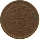 NETHERLANDS 1/2 CENT 1911 #s079 0237 - 0.5 Centavos