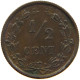 NETHERLANDS 1/2 CENT 1891 #c019 0439 - 0.5 Centavos