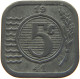 NETHERLANDS 5 CENTS 1941 #a006 0695 - 5 Cent