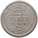 NETHERLANDS 25 CENTS 1944 P #a057 0235 - 25 Centavos