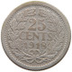 NETHERLANDS 25 CENTS 1918 #a032 0937 - 25 Centavos