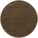 NETHERLANDS 2 1/2 CENTS 1905 #s024 0079 - 2.5 Centavos