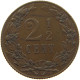 NETHERLANDS 2 1/2 CENTS 1905 #s024 0079 - 2.5 Cent