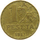 SPAIN 1 PESETA 1937 #s024 0281 - 1 Peseta