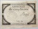 FRANCE ASSIGNAT 5 LIVRES #alb010 0247 - Assignats